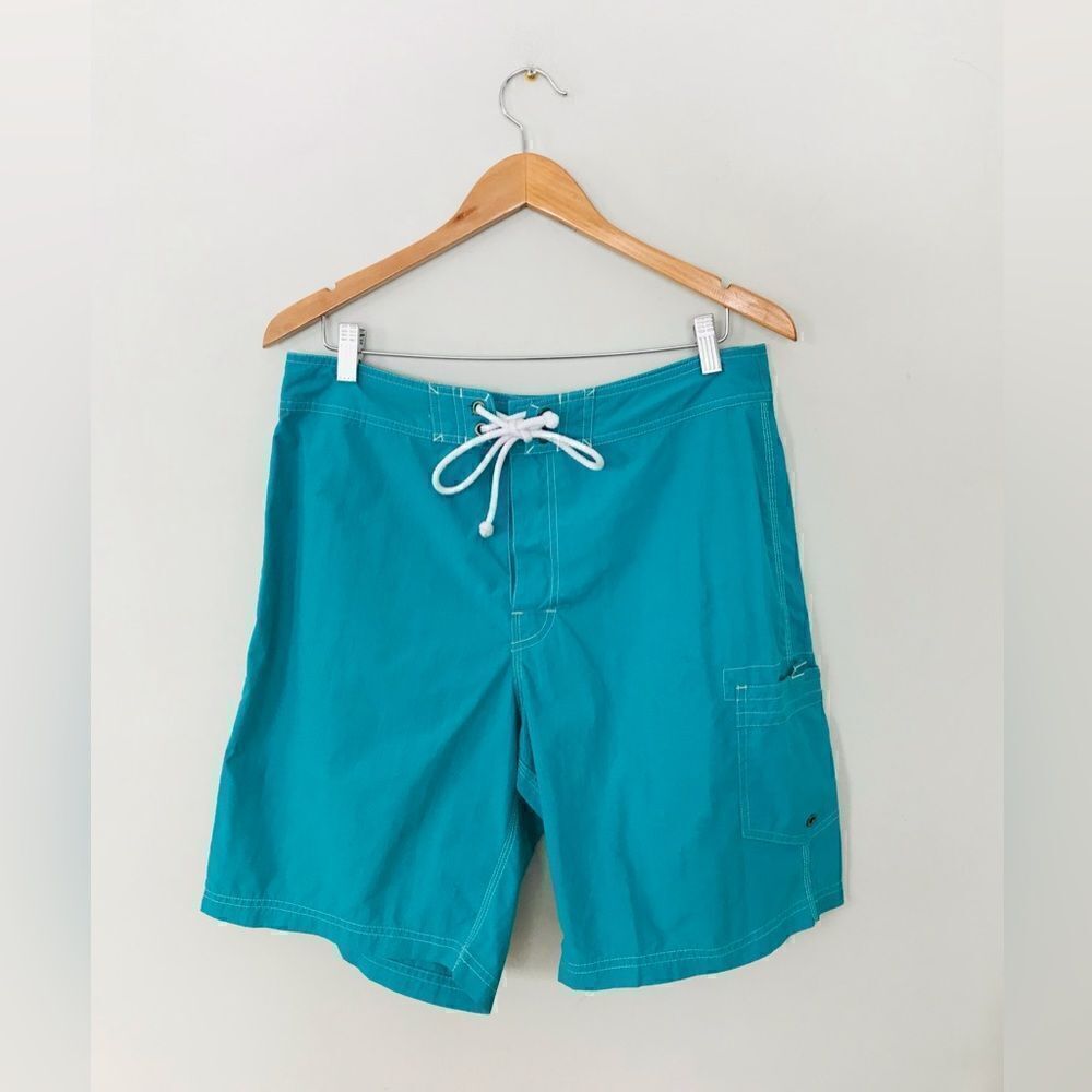 J. Crew | men’s teal board shirt swim trunks | size 33 waist